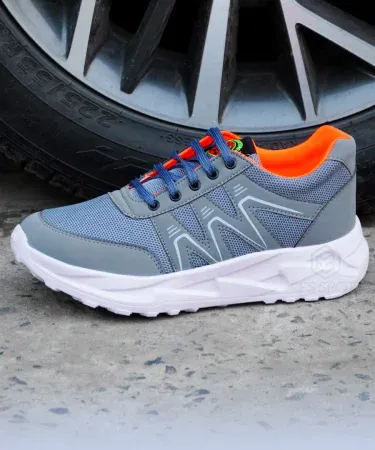 Men’s lightweight breathable joggers and anti‑slip casual sneakers in black‑orange 2026 design, perfect for running, walking and daily wear.