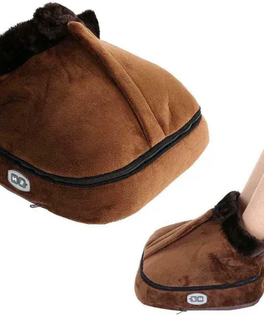 Abu Turab (أبو تراب) 1 PCS Leg Massager heated foot warmer with massage function, soft flannel interior, zipper closure, and non‑slip bottom.