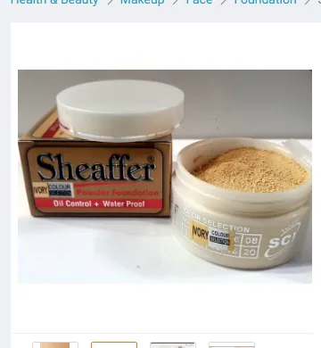 Sheaffer Powder Foundation Mineral Powder Base 16gm – Shade 06 in its compact packaging, showing the subtle pink shade suitable for medium skin tones
