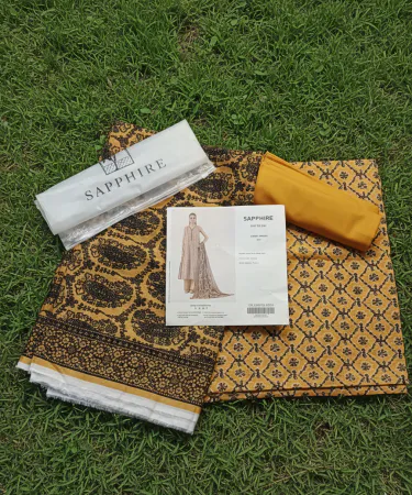 H.H Designer Summer Lawn 3PC Suit – premium printed lawn top, embroidered neckline, chiffon dupatta & matching trousers
