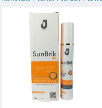 Jasnic SunBrick Sunscreen Cream SPF 50 40 gm tube on white background , imagecaption=Jasnic SunBrick Sunscreen Cream SPF 50 – Broad Spectrum UVA/UVB Protection for Face & Body (40 gm) ,