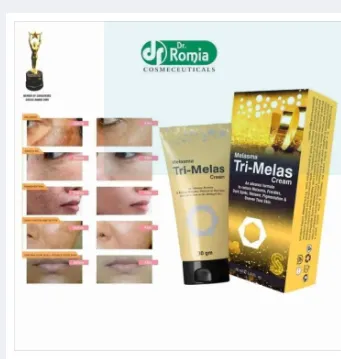 Dr.Romia Tri Melas Cream Remove Melasma & Freckles 30g tube, imagecaption=Dr.Romia Tri Melas Cream – 30 g skin‑brightening cream for melasma and freckles removal.