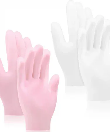 Abu Turab reusable silicone moisturizing spa gel gloves for hand care, imagecaption=Abu Turab (أبو تراب) silicone moisturizing gloves – perfect for dry, cracked hands,