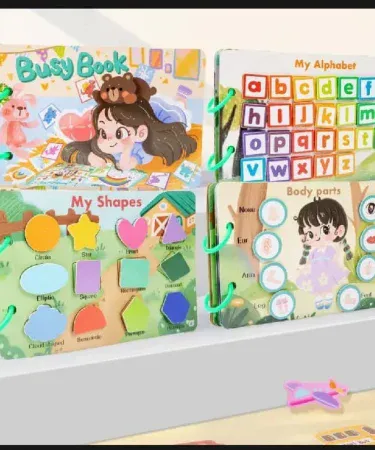 Abu Turab (أبو تراب) Kids Learning Busy Book – educational activity book with farm, dinosaur and transport themes, imagecaption=Abu Turab (أبو تراب) 1 PCS Kids Learning Busy Book – engaging interactive learning for children.