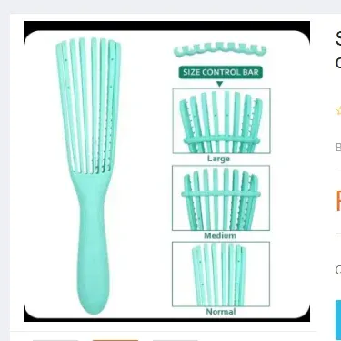 STYLISH Curly hair brush with soft silicone bristles for wet hair massage, imagecaption=STYLISH Curly Hair Brush – Perfect for Wet Hair Detangling and Scalp Massage ,