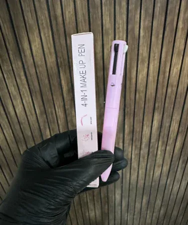 Abu Turab 4‑in‑1 waterproof lip, eyebrow and eyeliner pencil – compact rotating makeup pen in three shades (Blonde, Medium, Black‑Brown)