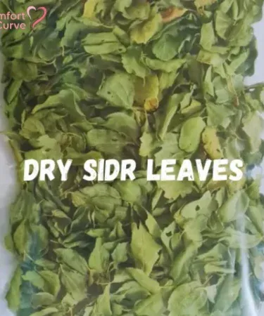 Natural dried Sidr leaves powder in a glass jar, imagecaption=Pure herbal Sidr leaf powder – perfect for DIY hair and skin care ,