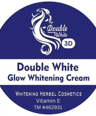 Double White Whitening Cream 3D with Vitamin E Night Cream in its sleek white tube, imagecaption=Double White Whitening Cream 3D – Vitamin E enriched night cream for radiant skin.
