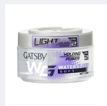 Gatsby Water Gloss Soft Wet Look Hair Gel bottle with glossy finish, imagecaption=Gatsby Water Gloss – Soft Wet Look Hair Gel for shiny, sleek hair,