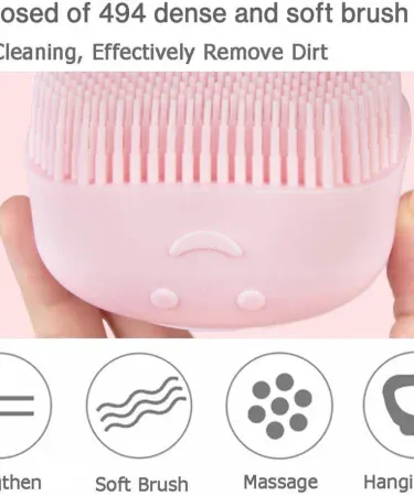 Abu Turab (أبو تراب) ultra‑soft silicone bath body brush with built‑in soap dispenser, perfect for exfoliating and massaging skin