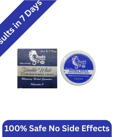 Double White Whitening Cream 3D with Vitamin E Night Cream in its sleek white tube, imagecaption=Double White Whitening Cream 3D – Vitamin E enriched night cream for radiant skin.