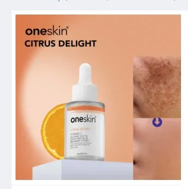Oneskin Vitamin C Whitening Serum 5% Vitamin C 1% Alpha Arbutin Bearberry Citrus Delight 30ml bottle, imagecaption=Oneskin Vitamin C Whitening Serum – 30 ml – Brightening & Whitening Formula,