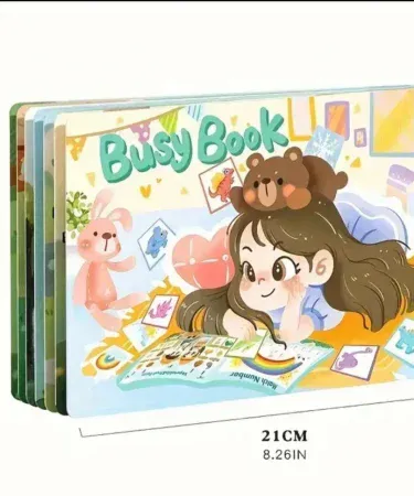 Abu Turab (أبو تراب) Kids Learning Busy Book – educational activity book with farm, dinosaur and transport themes, imagecaption=Abu Turab (أبو تراب) 1 PCS Kids Learning Busy Book – engaging interactive learning for children.