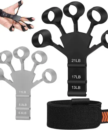 Abu Turab Hand Finger Gripper – 6‑level silicone finger strength trainer for guitar players and hand rehab