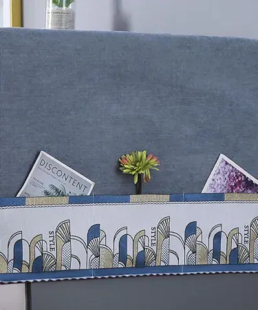 Waterproof fridge dust cover with 6 side pockets covering a double‑door refrigerator, imagecaption=Khareedo & Kharedo universal fridge cover – protects and organizes your refrigerator.