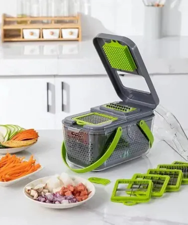 14/16/22 in 1 Multifunctional Vegetable Chopper Slicer Shredder with basket, fruit slicer, potato shredder and carrot grinder – premium Inox 304 kitchen gadget