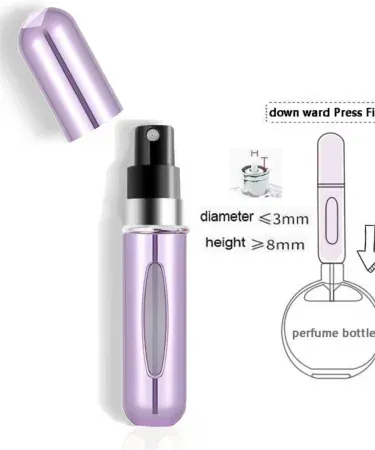 Abu Turab portable mini perfume refillable atomizer 5ml bottle with transparent body and side window