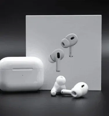 Pro Air Pro TWS Wireless Earbuds with charging power‑bank case, active noise cancellation, shown in sleek black design, imagecaption=Pro Air Pro TWS Wireless Earbuds with power‑bank case – compatible with all devices, available on Khareedo & Kharedo.