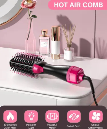 Abu Turab 1000W One Step Blow Hair Dryer and Volumizer Brush – Hot Air Brush Hair Styler