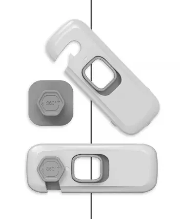 1PCS Toddler Safety Lock – self‑adhesive child‑proof fridge and drawer latch for baby safety in a modern kitchen