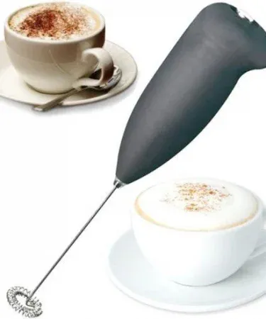 Abu Turab portable electric coffee beater handheld milk frother with stainless steel whisk, imagecaption=Abu Turab (أبو تراب) cordless coffee beater – perfect for frothing coffee, milk, lassi and egg whites.