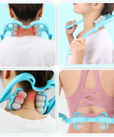 Abu Turab 6‑Wheel Neck and Body Massager Roller – ergonomic handheld massage tool for neck, shoulder and back relief, portable design, white background , imagecaption=Abu Turab (أبو تراب) 6‑Wheel Neck & Body Massager Roller – portable ergonomic massager perfect for home, office or travel.