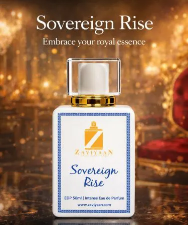 Sovereign Rise 50 ml Eau De Parfum bottle – luxurious leather and raspberry fragrance, imagecaption=Sovereign Rise – intense, long‑lasting perfume available on Khareedo & Kharedo across Pakistan.