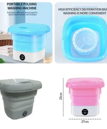 Abu Turab (أبو تراب) foldable portable washing machine compact design, imagecaption=Abu Turab (أبو تراب) Mini Foldable Washing Machine – perfect for small spaces.