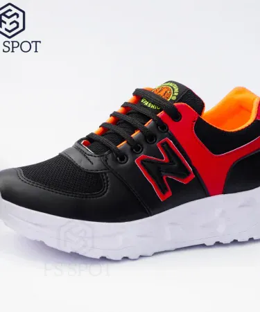 Men’s Slip‑On Canvas Loafers 2026 – lightweight breathable mesh casual sneakers in black and orange, perfect for walking, gym and daily wear