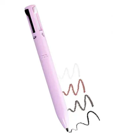 Abu Turab 4‑in‑1 waterproof lip, eyebrow and eyeliner pencil – compact rotating makeup pen in three shades (Blonde, Medium, Black‑Brown)