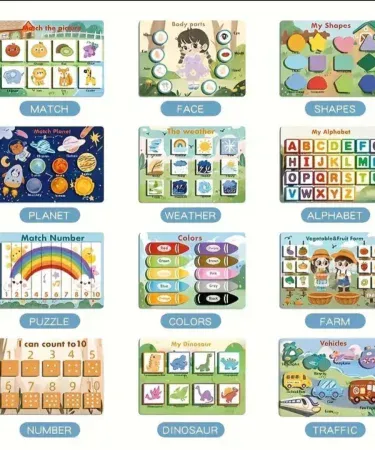 Abu Turab (أبو تراب) Kids Learning Busy Book – colorful interactive educational activity book for toddlers