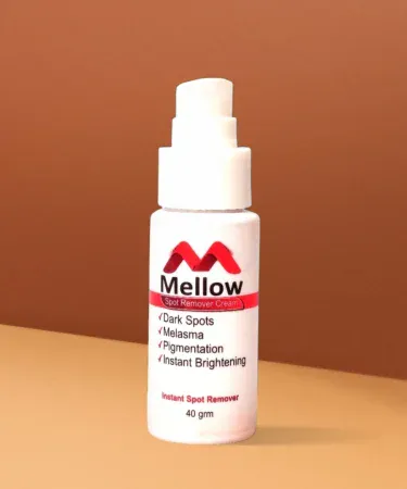 Mellow Spot Remover Cream tube with fresh ingredients, salicylic acid & vitamin C, displayed on a clean white background , imagecaption=Mellow Spot Remover Cream – effective spot removal solution available on Khareedo & Kharedo with Check‑on‑Delivery service ,