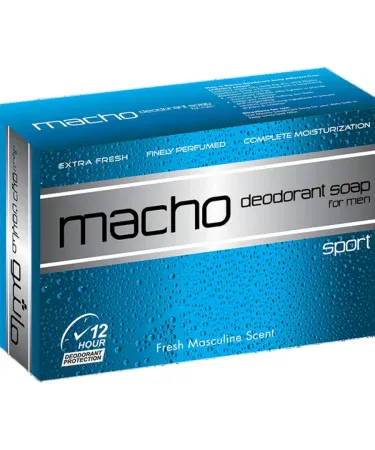 Macho Deodorant Soap Sport 110 g – Long‑lasting Fresh Scented Bar Soap for Men, imagecaption=Fresh, masculine‑scented Macho deodorant bar soap (110 g) perfect for active men – available on Khareedo | Kharedo.