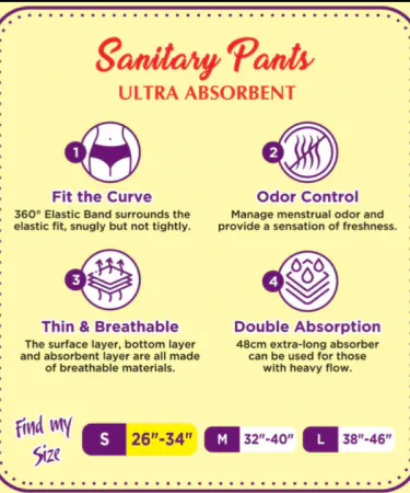 EZI Pants Sanitary Pads Med 10 pcs pack – premium pant‑style sanitary pads for medium flow