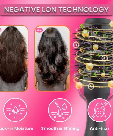 Abu Turab 1000W One Step Blow Hair Dryer and Volumizer Brush – Hot Air Brush Hair Styler