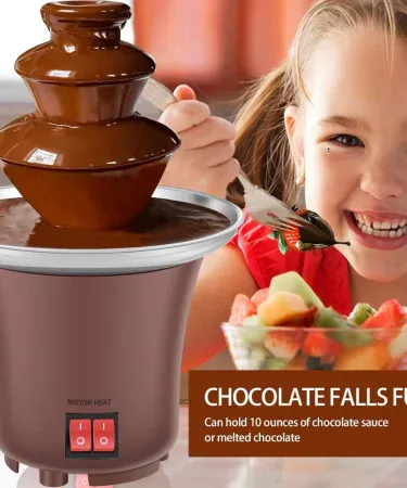 Abu Turab (أبو تراب) 1 PCS Chocolate Fountain – sleek 3‑layer stainless steel design for parties, imagecaption=Abu Turab (أبو تراب) Chocolate Fountain – perfect for dipping treats at events.