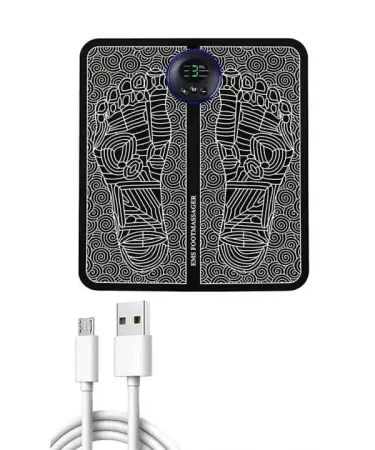 Abu Turab (أبو تراب) electric EMS foot massager pad foldable foot massage mat with remote control, waterproof PU leather surface and rubber anti‑slip base