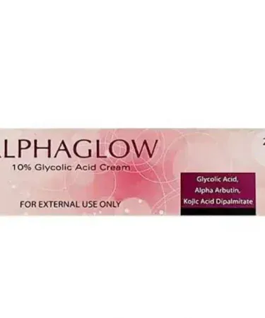 AlphaGlow Cream 10% Glycolic Acid whitening cream tube 25g, imagecaption=AlphaGlow Cream – Premium Medicated Whitening Cream with 10% Glycolic Acid,
