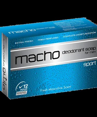 Macho Deodorant Soap Sport 110 g – Long‑lasting Fresh Scented Bar Soap for Men, imagecaption=Fresh, masculine‑scented Macho deodorant bar soap (110 g) perfect for active men – available on Khareedo | Kharedo.