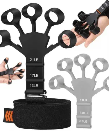 Abu Turab Hand Finger Gripper – 6‑level silicone finger strength trainer for guitar players and hand rehab