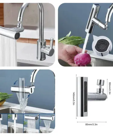 Abu Turab 4Modes Universal Shower Faucet with 4‑stage switch and 360° swivel head, imagecaption=Abu Turab (أبو تراب) 4Modes Universal Shower Faucet – versatile water flow modes and water‑saving design.