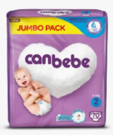 CANBEBE JUMBOO Stage 2 70 pcs baby diapers – advanced absorbent system, anti‑leak barriers, flexible body, breathable outer layer, dermatologically tested , imagecaption=CANBEBE JUMBOO Stage 2 70 pcs diaper pack showcasing premium absorbency and leak protection, available on Khareedo|Kharedo with Check on Delivery service ,