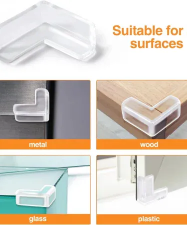 Abu Turab (أبو تراب) transparent corner protectors pack of 4 for tables, beds and furniture – baby safety equipment