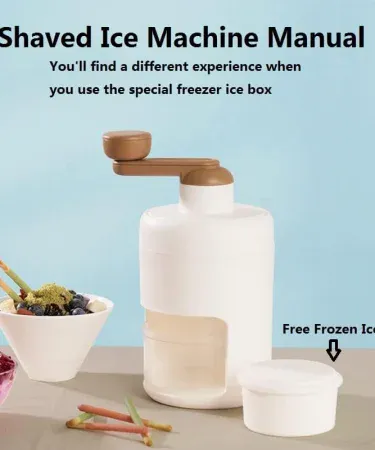 Abu Turab Manual Ice Crusher portable hand‑crank shaved ice machine with built‑in spring ice compressor and large ice box, imagecaption=Abu Turab (أبو تراب) Manual Ice Crusher – portable hand‑crank ice shaver perfect for home, office and outdoor events,