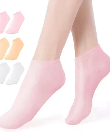 Silicone Elastic Moisturizing Foot Socks – Khareedo , imagecaption=Khareedo silicone gel foot socks providing deep moisturization and heel pain relief ,