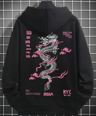 Dragon printed unisex hoodie for men and women – stylish streetwear hoodie