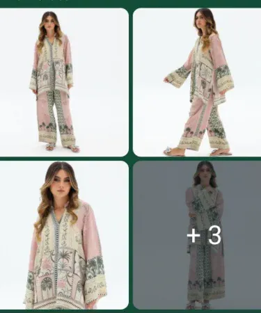 Silk Crep printed 2‑piece summer set – medium size, perfect for teen casual wear , imagecaption=Silk Crep 2‑piece summer outfit (Medium) displayed on a mannequin – ideal for teens,