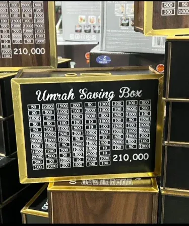 Umrah Saving Money Box assembled and unassembled – perfect for pilgrimage savings