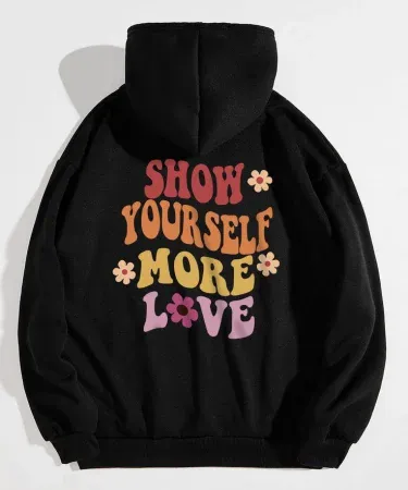 New cool printed hoodie for girls with butterfly and flower designs, front view, imagecaption=Stylish printed hoodie for girls – perfect for winter outings,