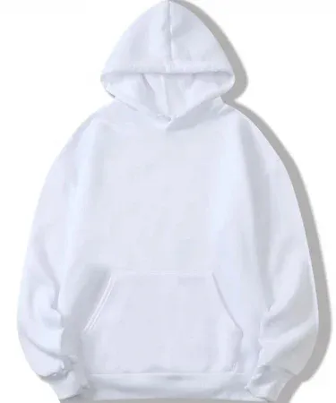 Basic white and black plain fleece hoodie for men – casual pull‑over style, imagecaption=Basic White & Black Plain Hoodie – comfortable, stylish, and perfect for winter,